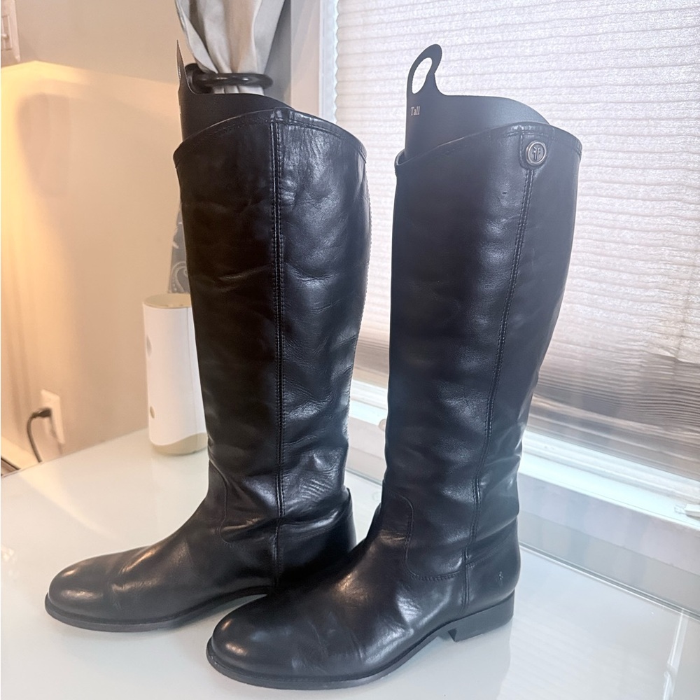 Black Leather Riding Boots